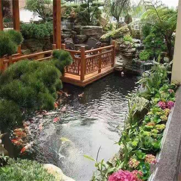 江北别墅庭院景观设计鱼池